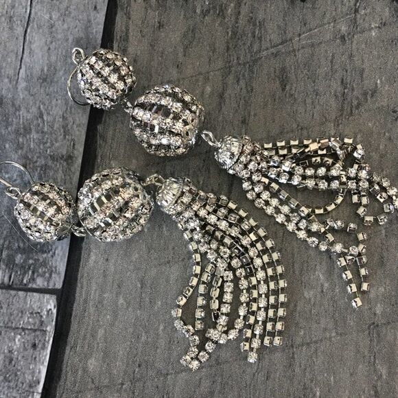 Cristabelle Crystal Tassel Fringe Earrings - Picture 3 of 3